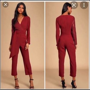 Lulu’s Deep Red jumpsuit